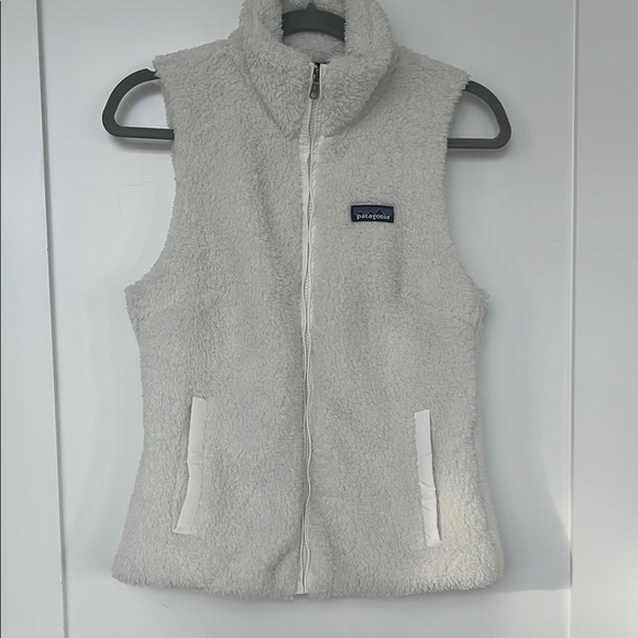 Patagonia Jackets & Blazers - Patagonia White Fleece Vest with High Collar